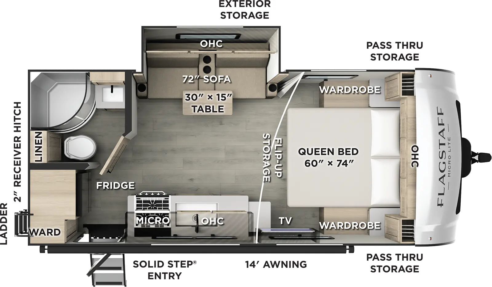 Flagstaff Micro Lite 21FBRS Floorplan